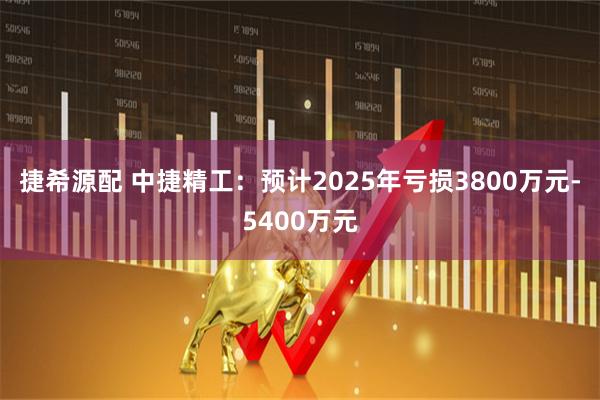 捷希源配 中捷精工：预计2025年亏损3800万元-5400万元