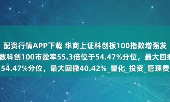 配资行情APP下载 华商上证科创板100指数增强发行值得买吗？跟踪指数科创100市盈率55.3倍位于54.47%分位，最大回撤40.42%_量化_投资_管理费