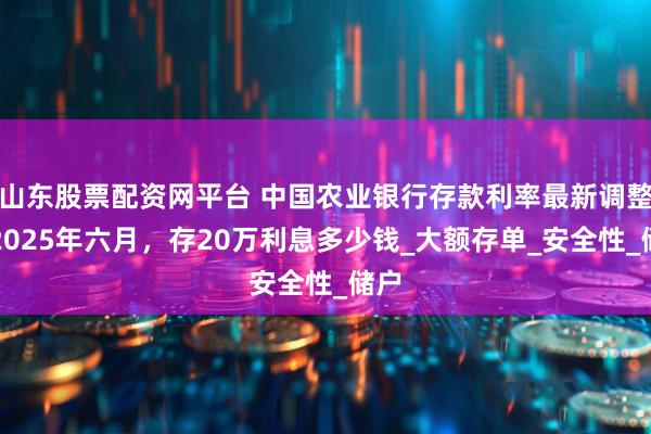 山东股票配资网平台 中国农业银行存款利率最新调整：2025年六月，存20万利息多少钱_大额存单_安全性_储户